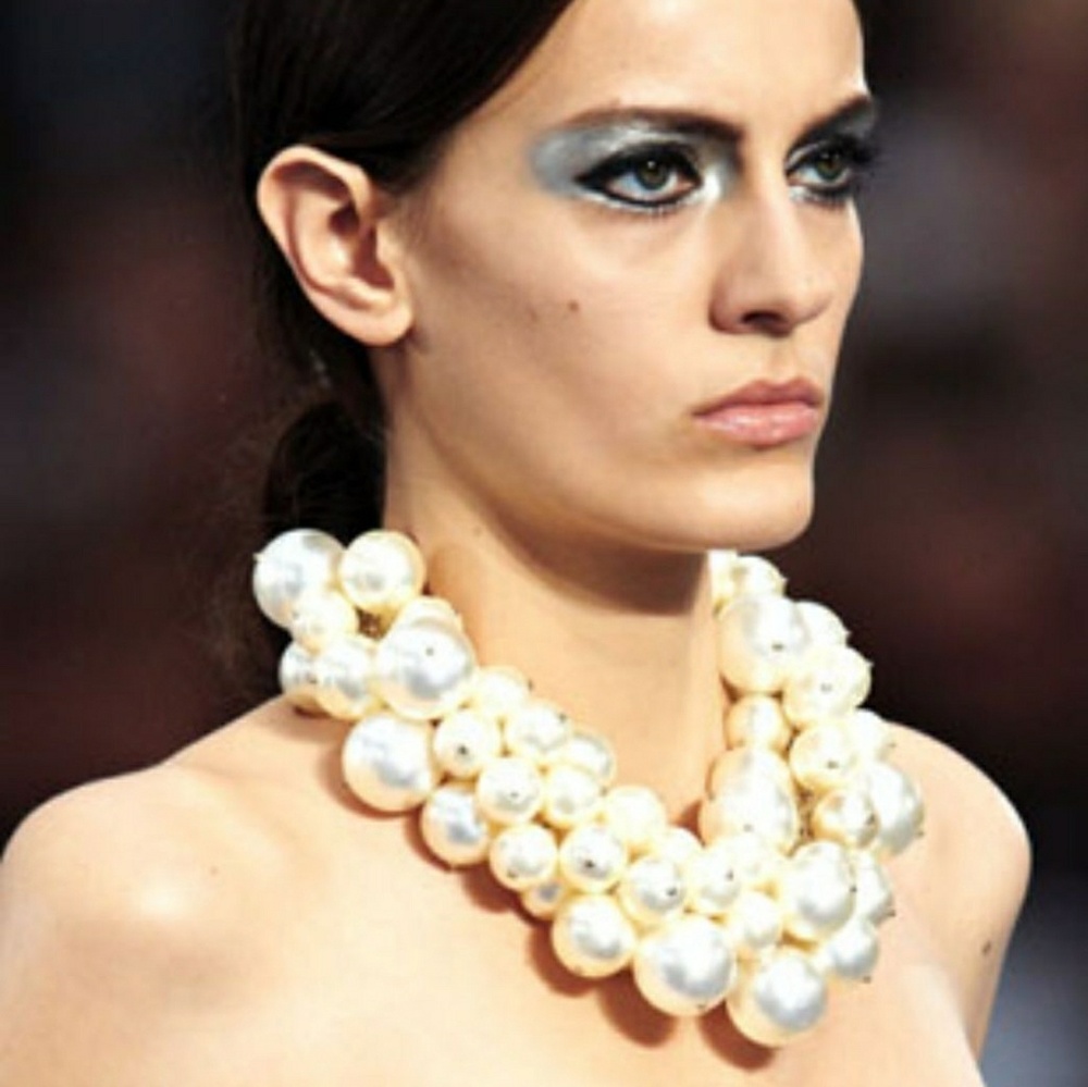 Vintage 3 Strand Faux Pearl Necklace NWT